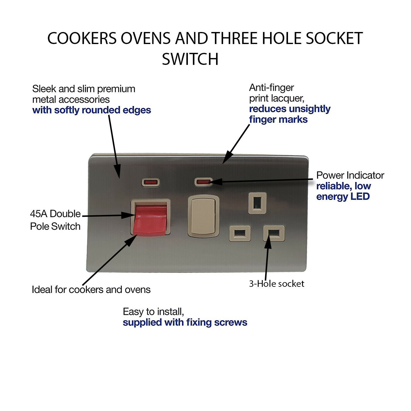 Double Mains Socket With USB