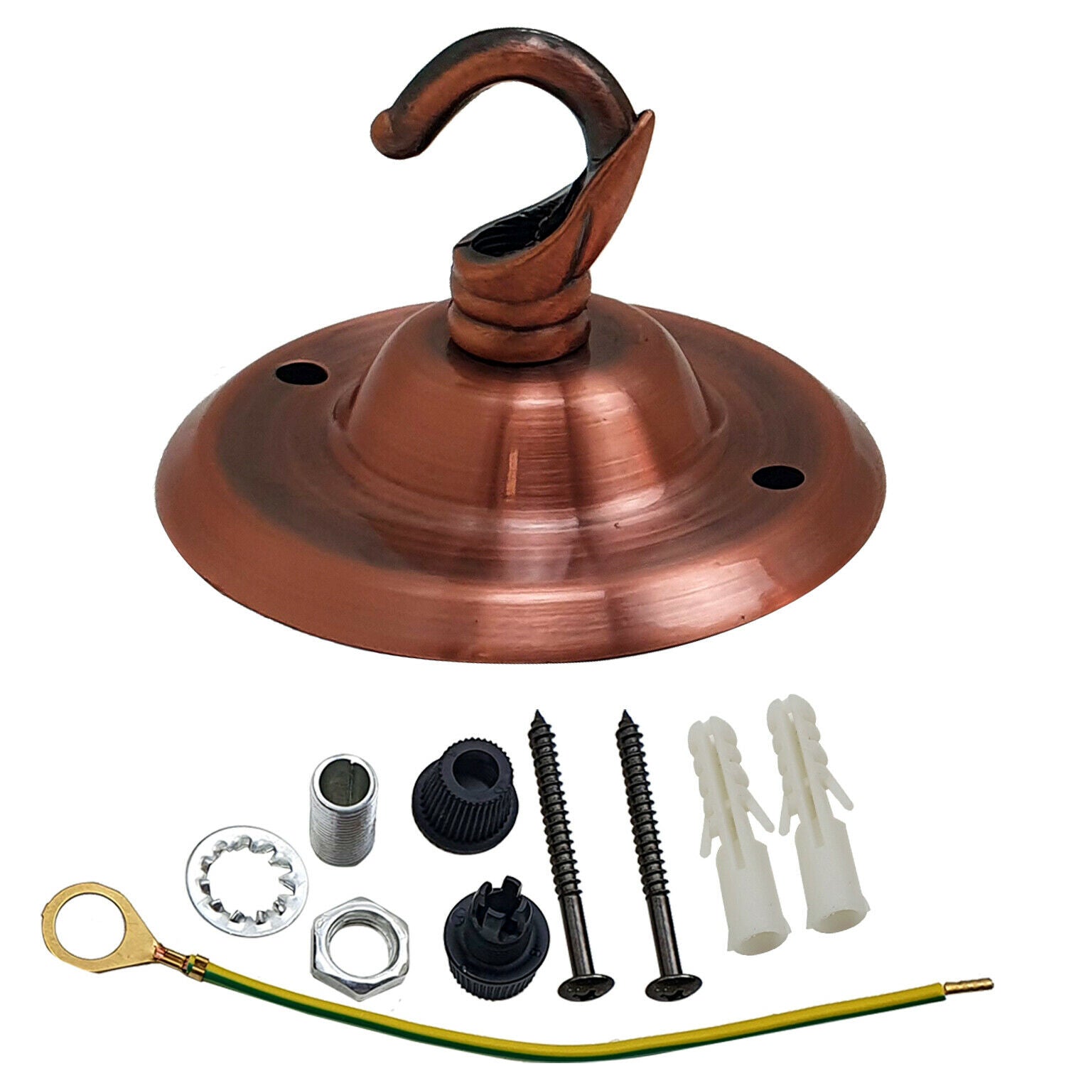 75mm Front Fitting Color Ceiling Hook With Single Point Drop Outlet Plate~1448 - LEDSone UK Ltd