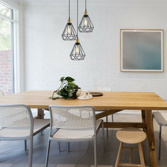 Vintage Industrial Retro Suspended 3 Head Ceiling Pendant Light 