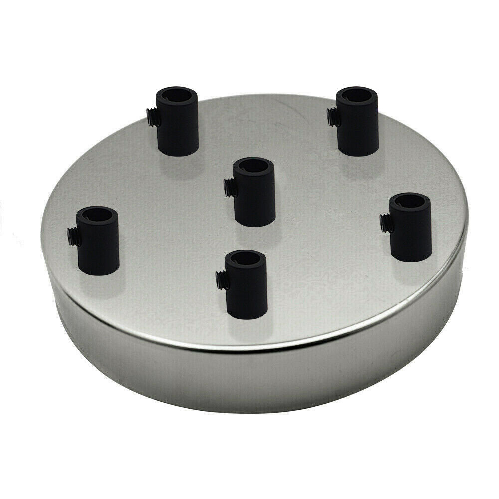 6 Outlet Chrome Metal Ceiling Rose 120x25mm - Shop for LED lights - Transformers - Lampshades - Holders | LEDSone UK