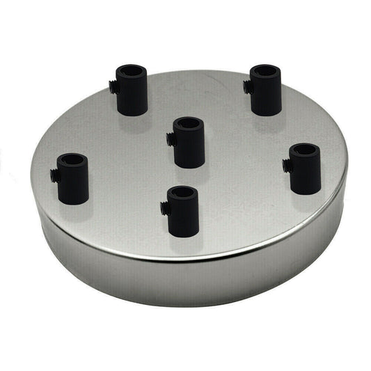 6 Outlet Chrome Metal Ceiling Rose 120x25mm - Shop for LED lights - Transformers - Lampshades - Holders | LEDSone UK