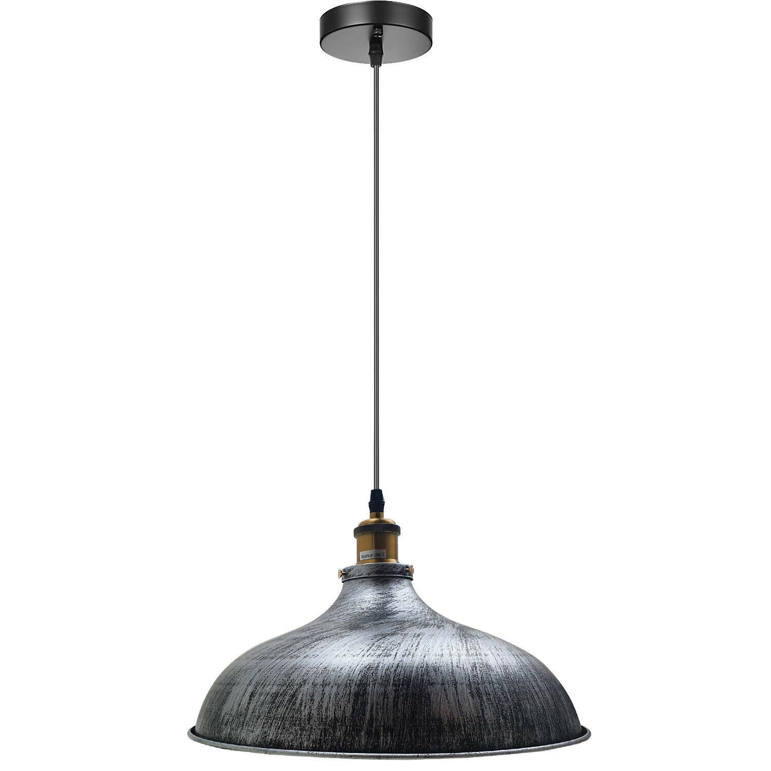 Brushed Silver Metal Industrial Hanging Pendant Lighting Adjustable Hanging Barn Light~1952 - LEDSone UK Ltd