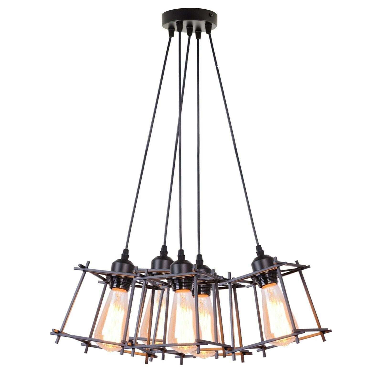 Vintage Industrial Retro Ceiling Light Cage Loft Chandelier Pendant Light Lamp~2143 - LEDSone UK Ltd