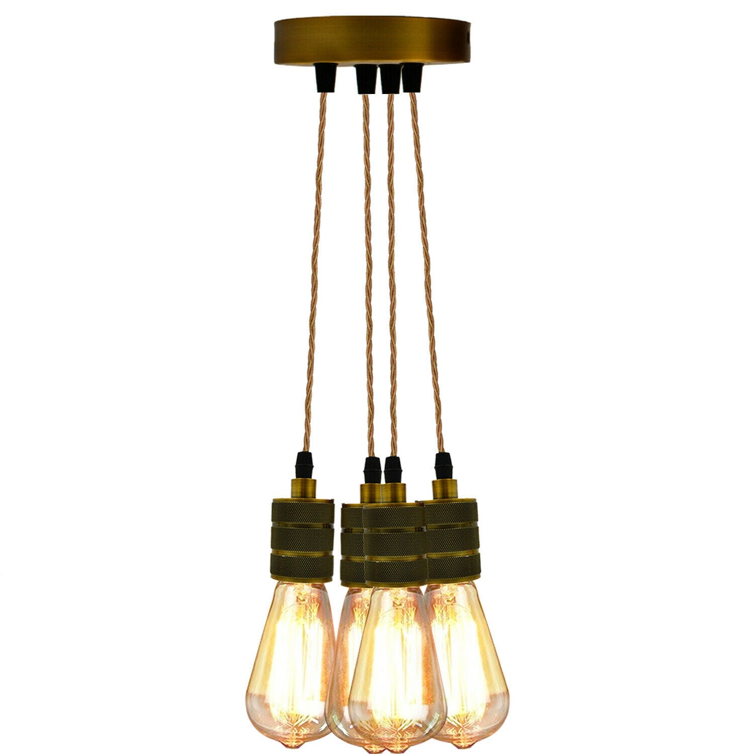 Ceiling Rose Industrial Pendant Light Fabric Flex 3Core Hanging Lamp Holder Kit~2059 - LEDSone UK Ltd