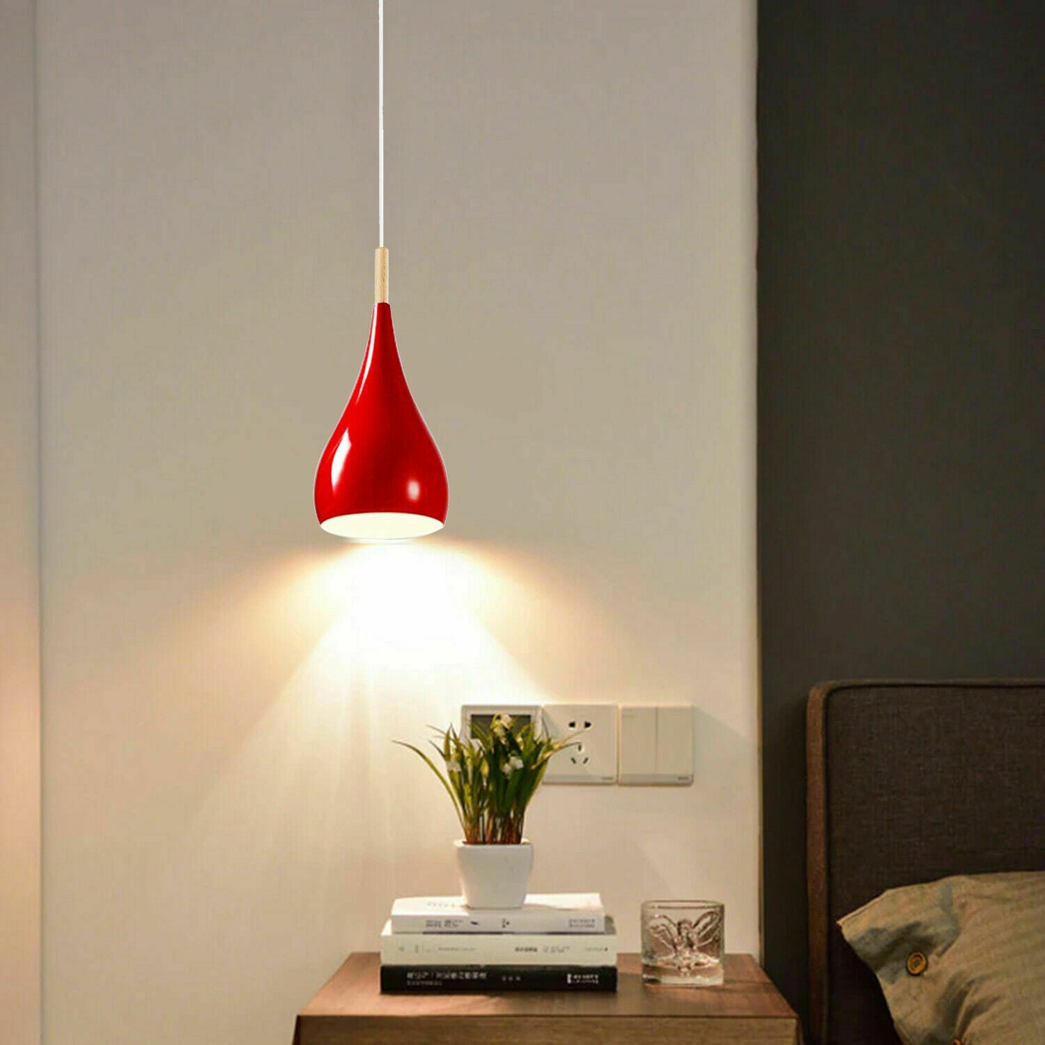 Red colour Retro Style Metal Ceiling Hanging Pendant Light Shade Modern Design~1649 - LEDSone UK Ltd