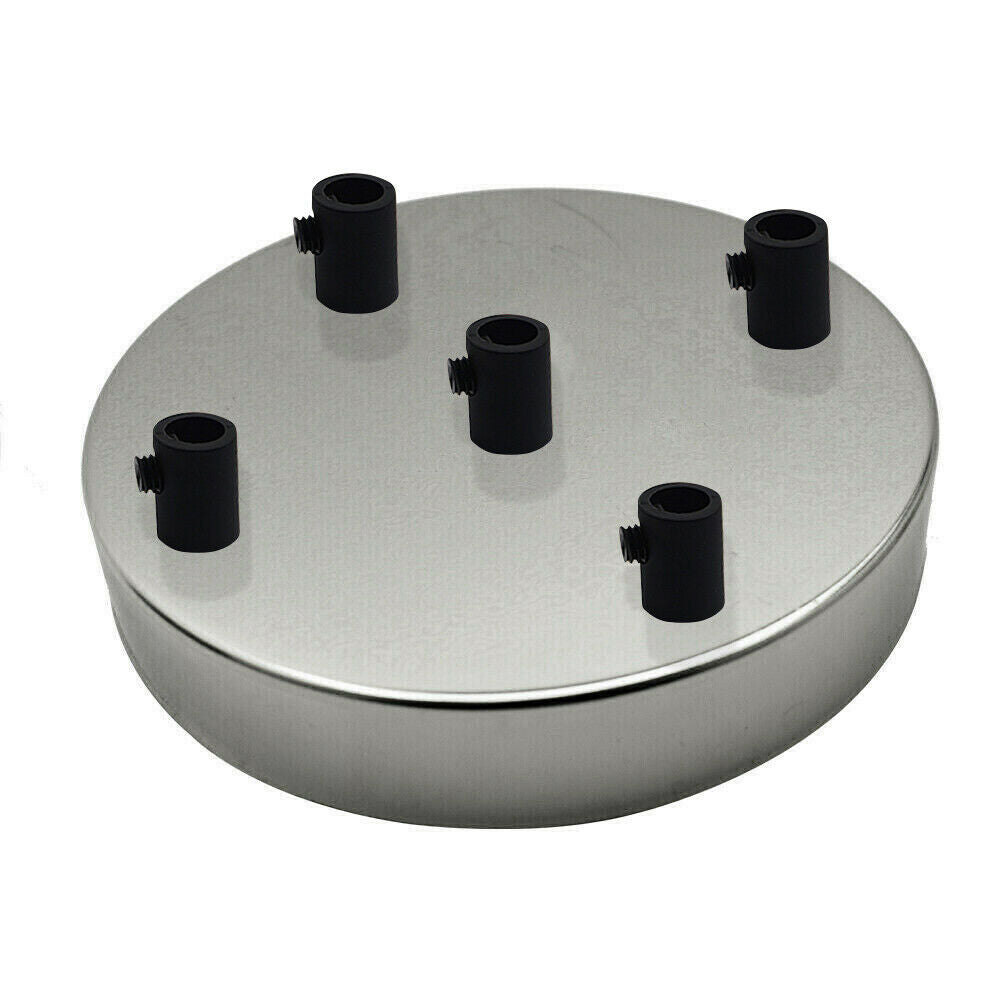 5 Outlet Chrome Metal Ceiling Rose 120x25mm - Shop for LED lights - Transformers - Lampshades - Holders | LEDSone UK