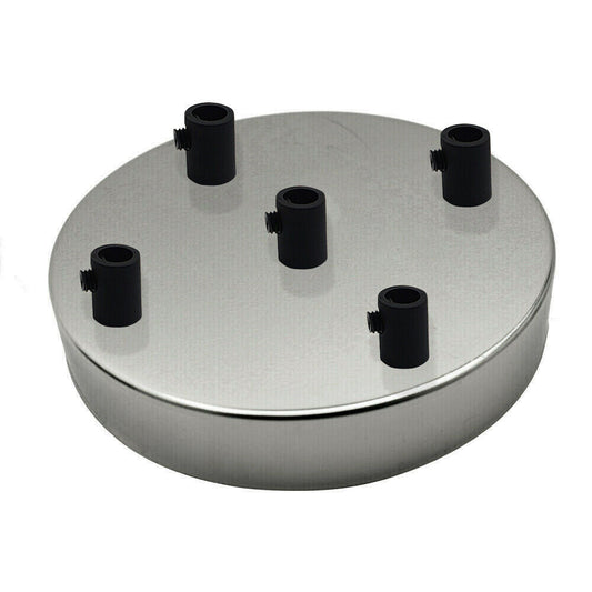 5 Outlet Chrome Metal Ceiling Rose 120x25mm - Shop for LED lights - Transformers - Lampshades - Holders | LEDSone UK