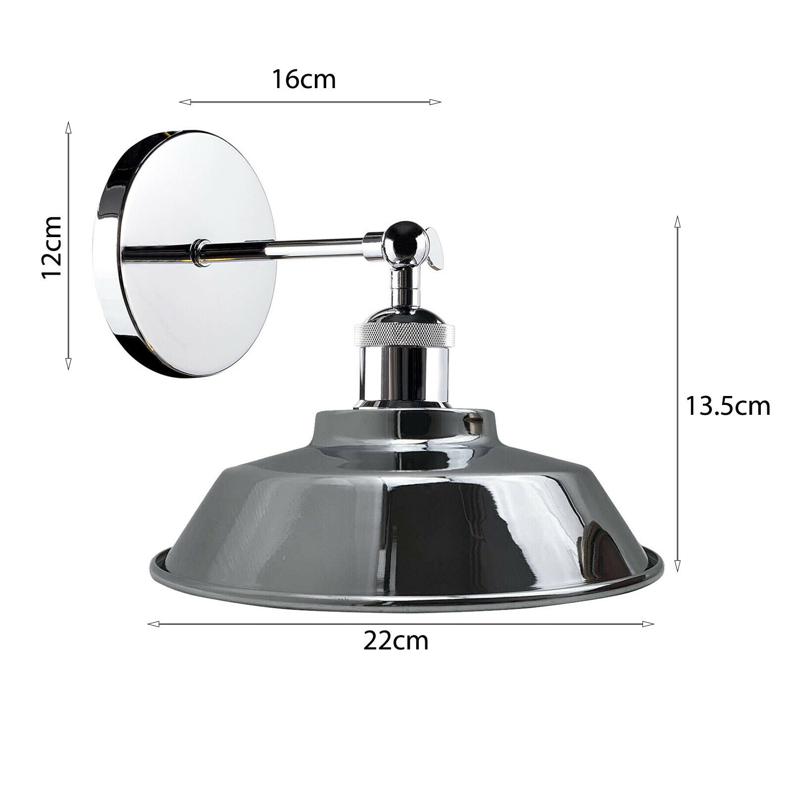 Retro Industrial Chrome colour Wall Sconce