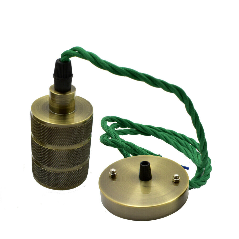 UK Light Pendant Fitting Ceiling Rose E27 Suspension Set Fabric Corded Light Set~2226 - LEDSone UK Ltd