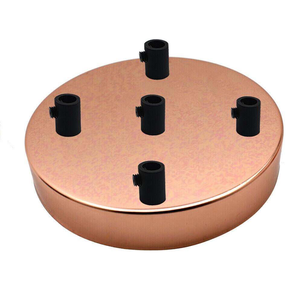 5 Outlet Rose Gold Metal Ceiling Rose 120x25mm