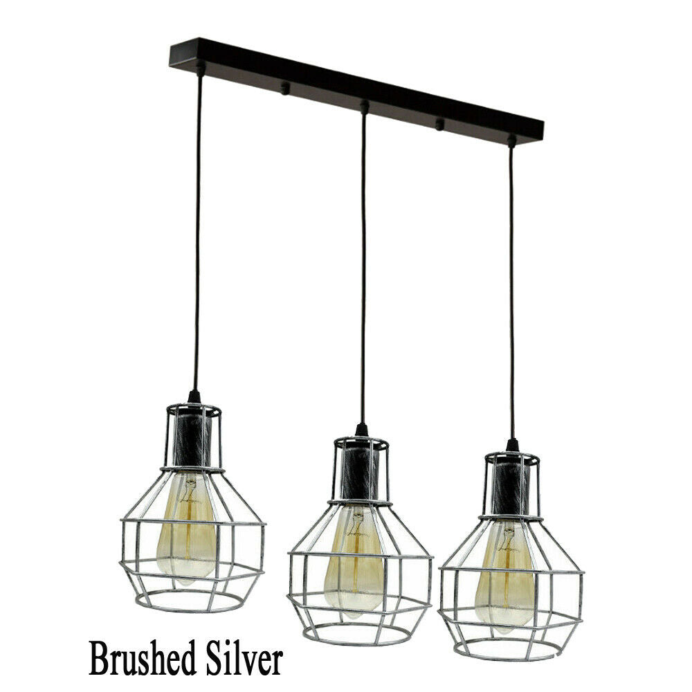 Retro Loft 3 Head Ceiling Light Shade Pendant Lamp With Bulbs~2563 - LEDSone UK Ltd