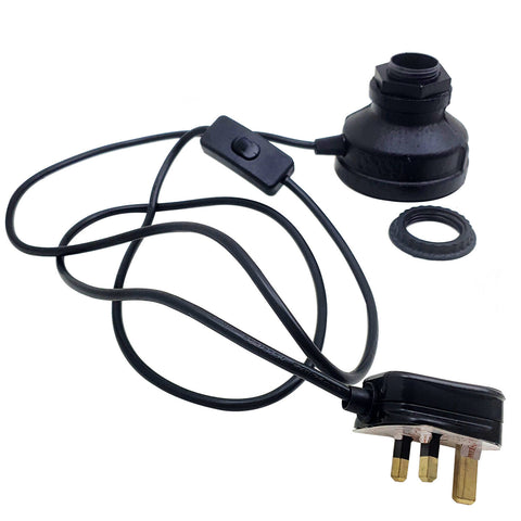 Antieke messing tafellamp met zwart kooiontwerp ~4076