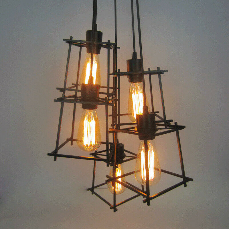 Vintage Industrial Retro Ceiling Light Cage Loft Chandelier Pendant Light Lamp~2143 - LEDSone UK Ltd