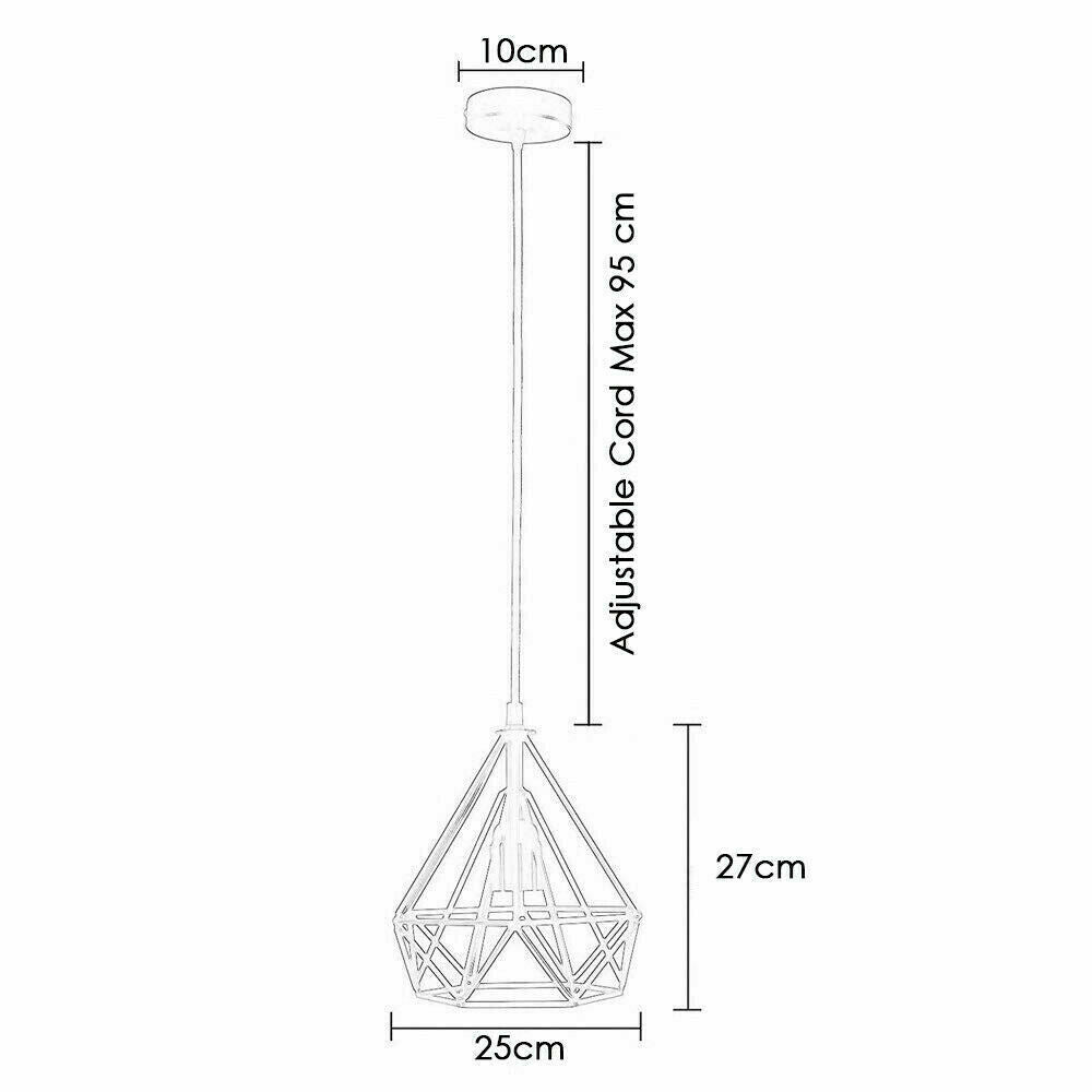 Vintage Industrial Retro Hanging Ceiling Lamp Metal Wire E27 Cage~2329 - LEDSone UK Ltd