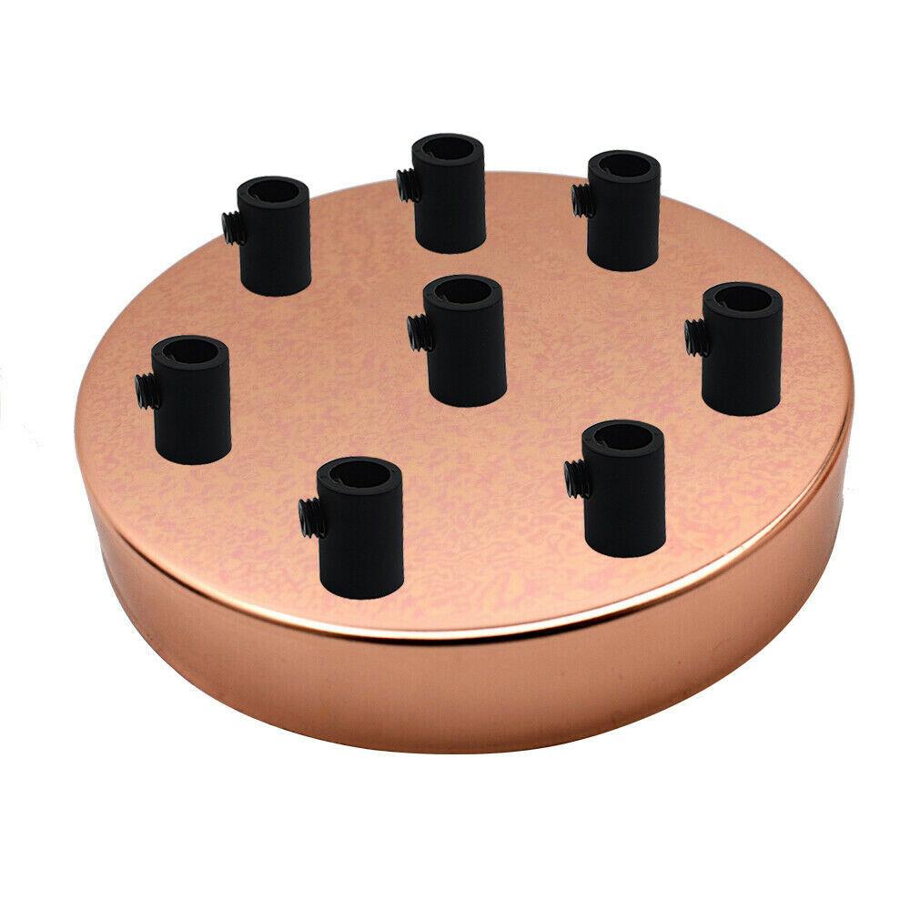 8 Outlet Rose Gold Metal Ceiling Rose 120x25mm