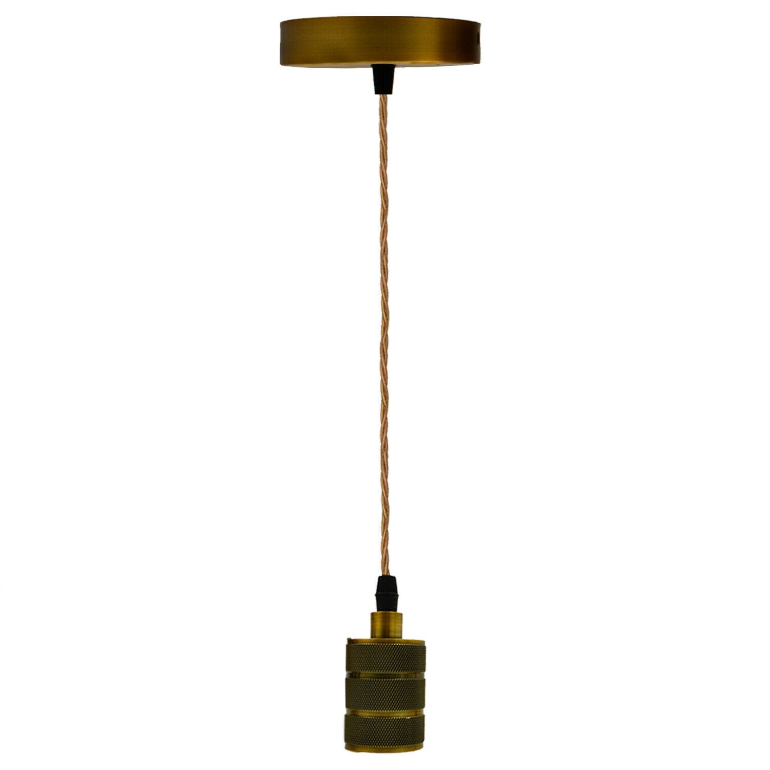 Ceiling Rose Industrial Pendant Light Fabric Flex 3Core Hanging Lamp Holder Kit~2059 - LEDSone UK Ltd