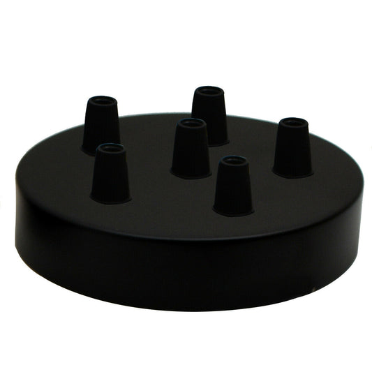 6 Outlet Black Metal Ceiling Rose 120x25mm - Shop for LED lights - Transformers - Lampshades - Holders | LEDSone UK