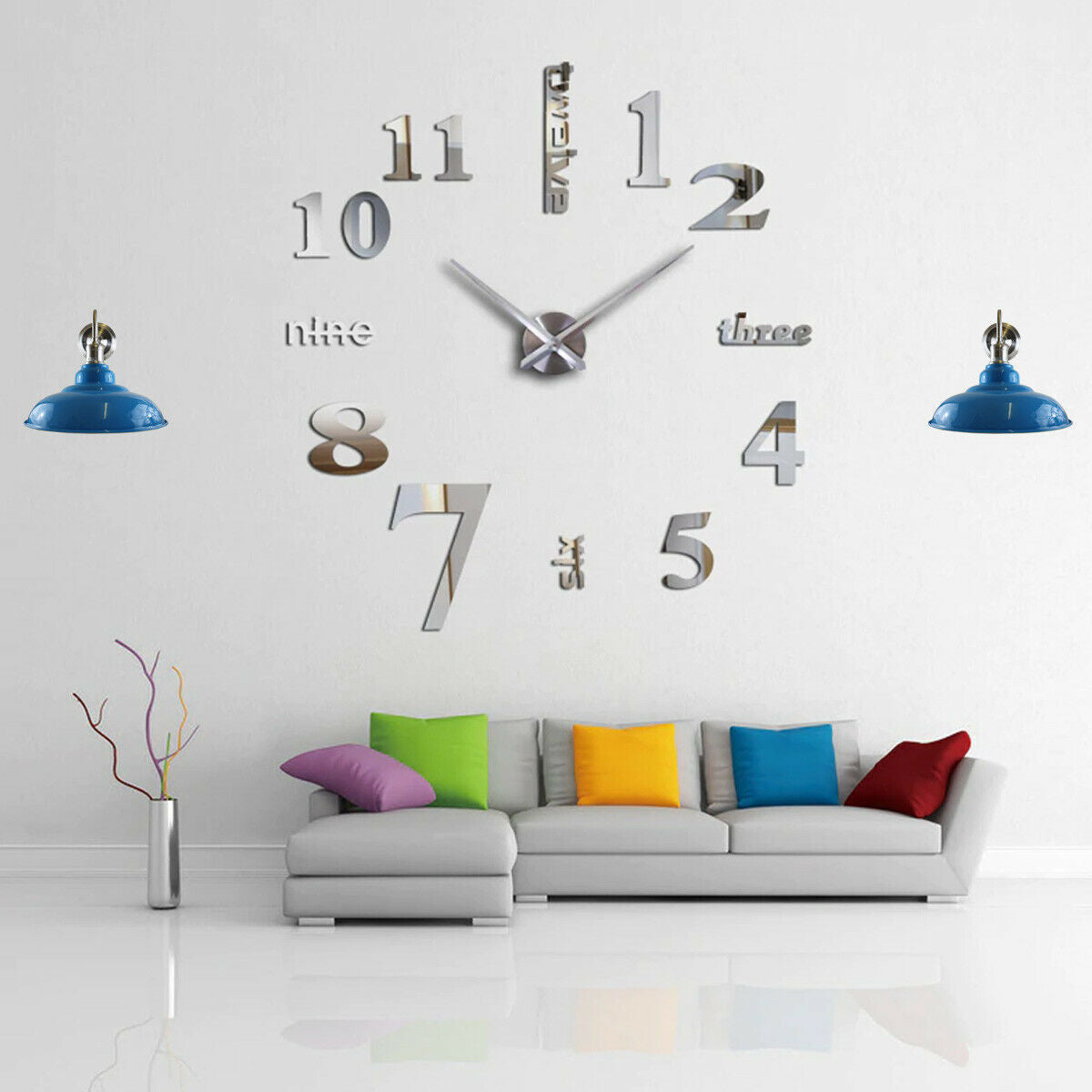 Light blue colour Modern Industrial Indoor Wall Light Fitting Painted Metal Lounge Lamp~1662 - LEDSone UK Ltd