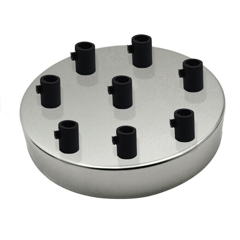 8 Outlet Chrome Metal Ceiling Rose 120x25mm - Shop for LED lights - Transformers - Lampshades - Holders | LEDSone UK