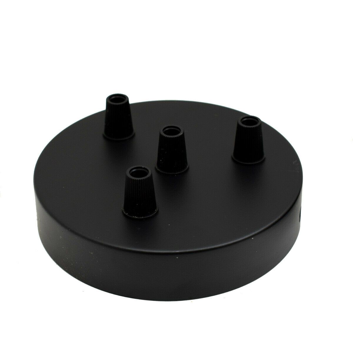 4 Outlet Black Metal Ceiling Rose 120x25mm