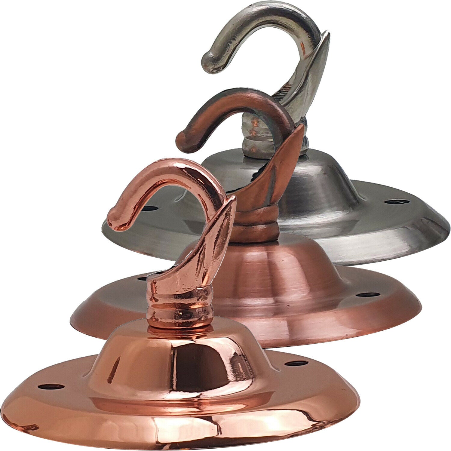 75mm Front Fitting Color Ceiling Hook With Single Point Drop Outlet Plate~1448 - LEDSone UK Ltd