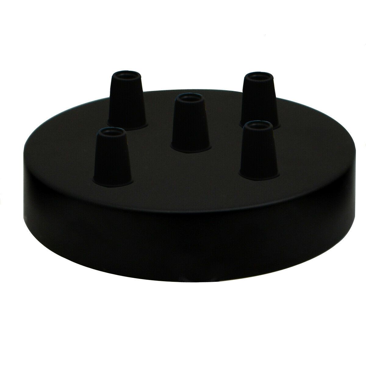 5 Outlet Black Metal Ceiling Rose 120x25mm