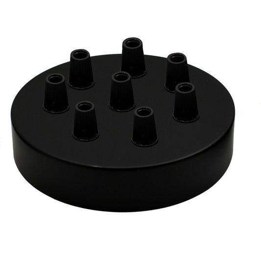 8 Outlet Black Metal Ceiling Rose 120x25mm - Shop for LED lights - Transformers - Lampshades - Holders | LEDSone UK