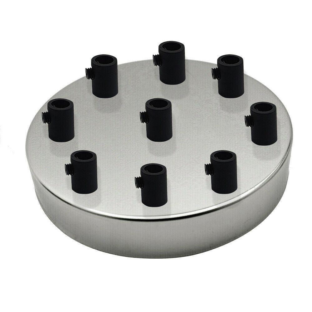 9 Outlet Chrome Metal Ceiling Rose 120x25mm - Shop for LED lights - Transformers - Lampshades - Holders | LEDSone UK