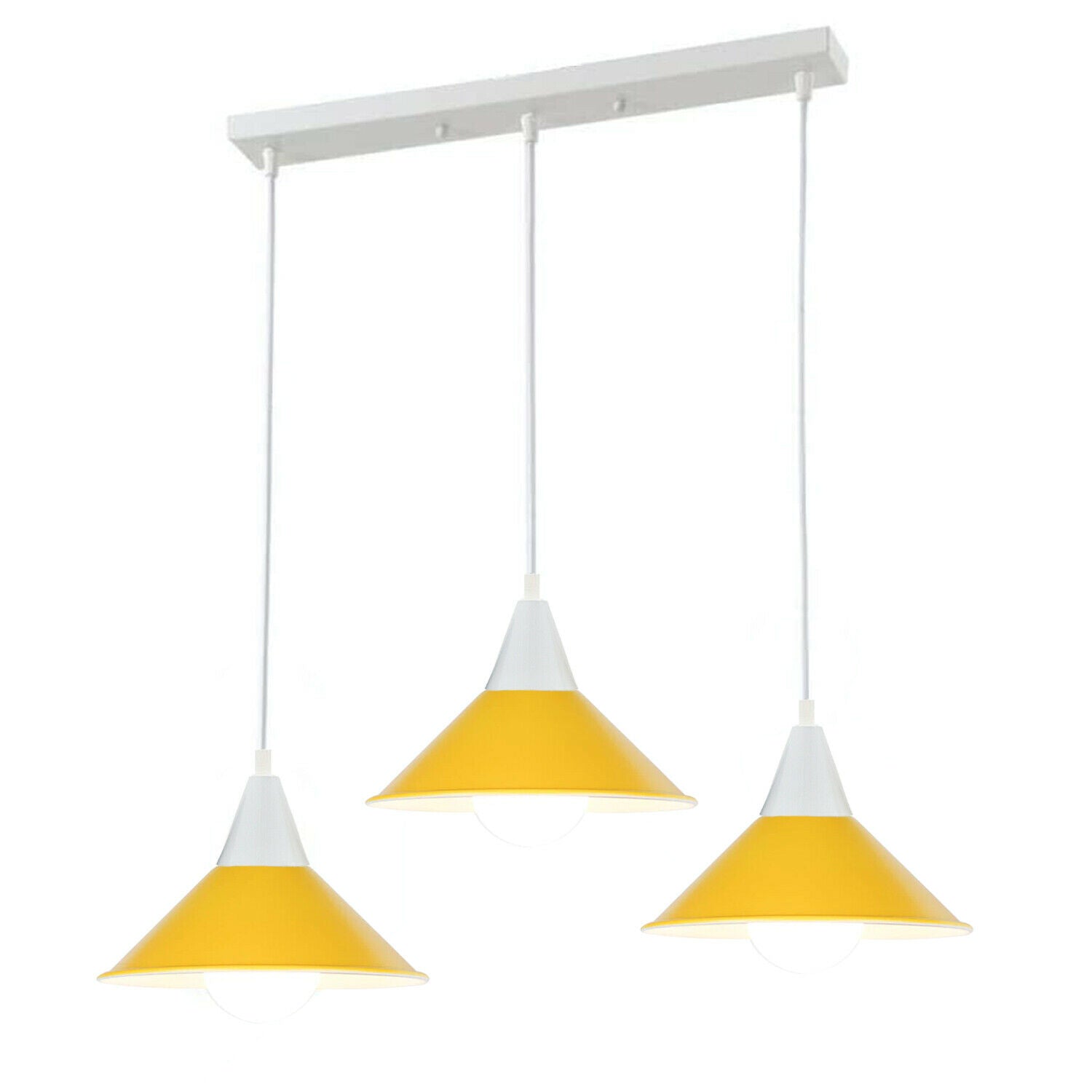 3 Head Modern Chandelier Pendant Light Shade Colour Ceiling Pendant Lampshades~2079 - LEDSone UK Ltd