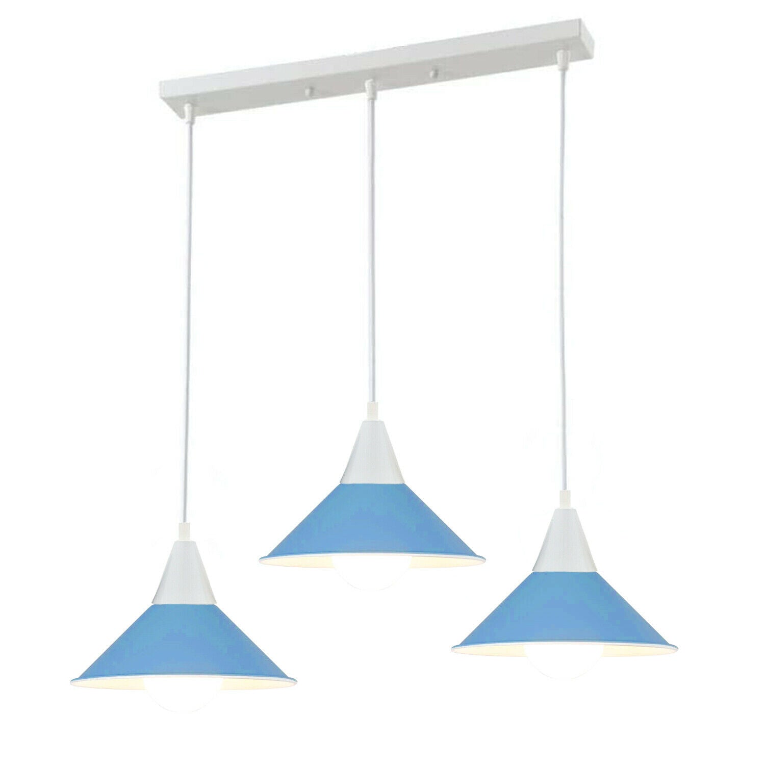 3 Head Modern Chandelier Pendant Light Shade Colour Ceiling Pendant Lampshades~2079 - LEDSone UK Ltd