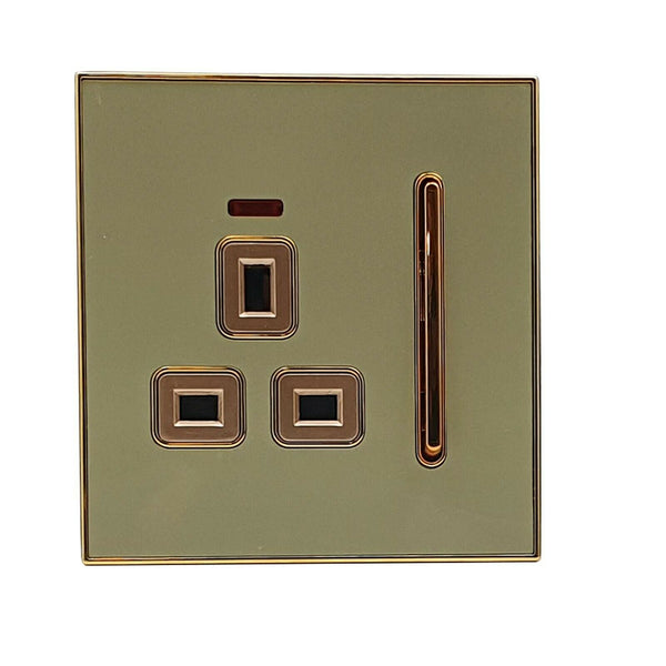 Decoratieve gouden glanzende hoofdstopcontacten, volledig assortiment satijngouden inzetstukken, VK~2310 – 1 Bende