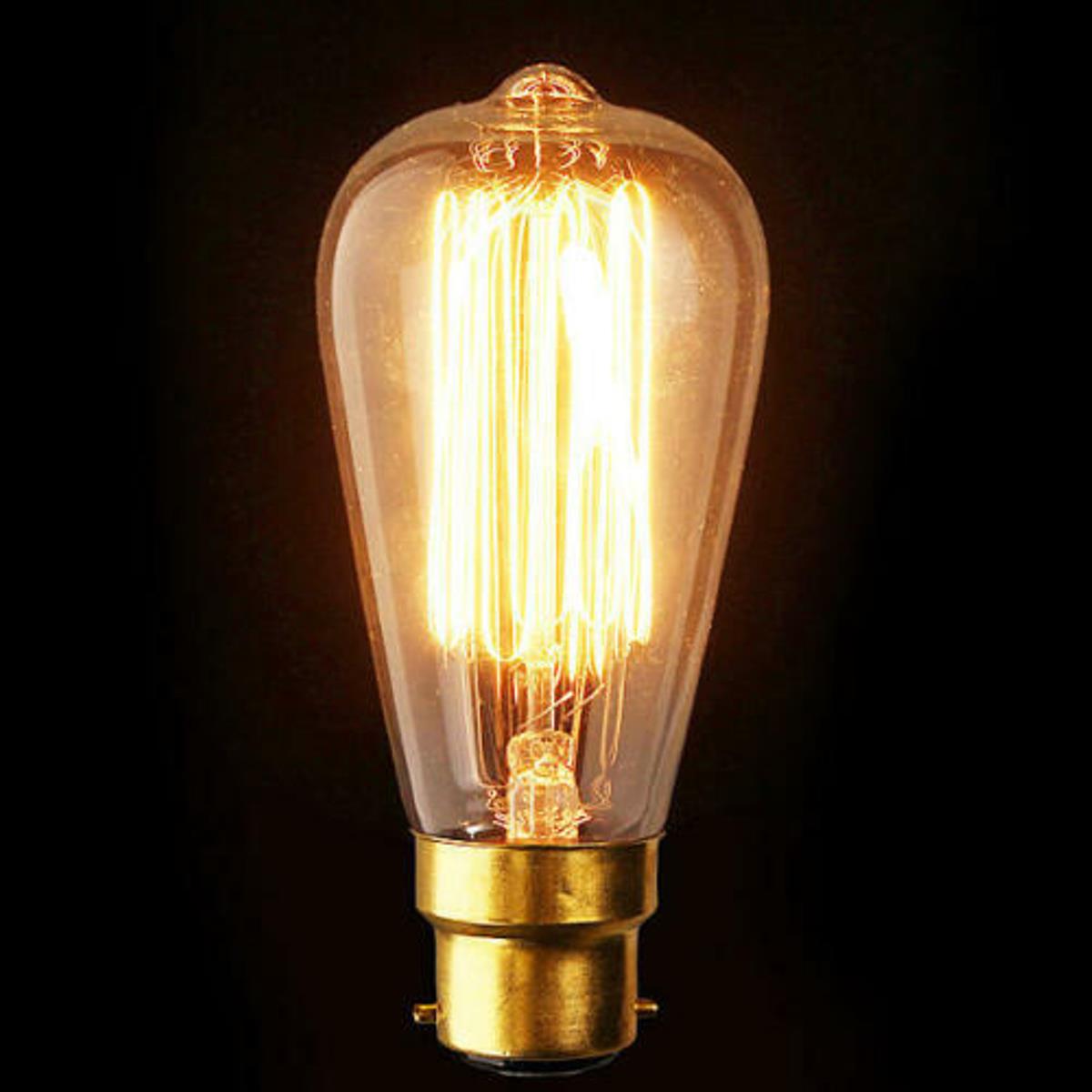 Edison Vintage Light Bulbs with Bayonet Fitting Classic  60W