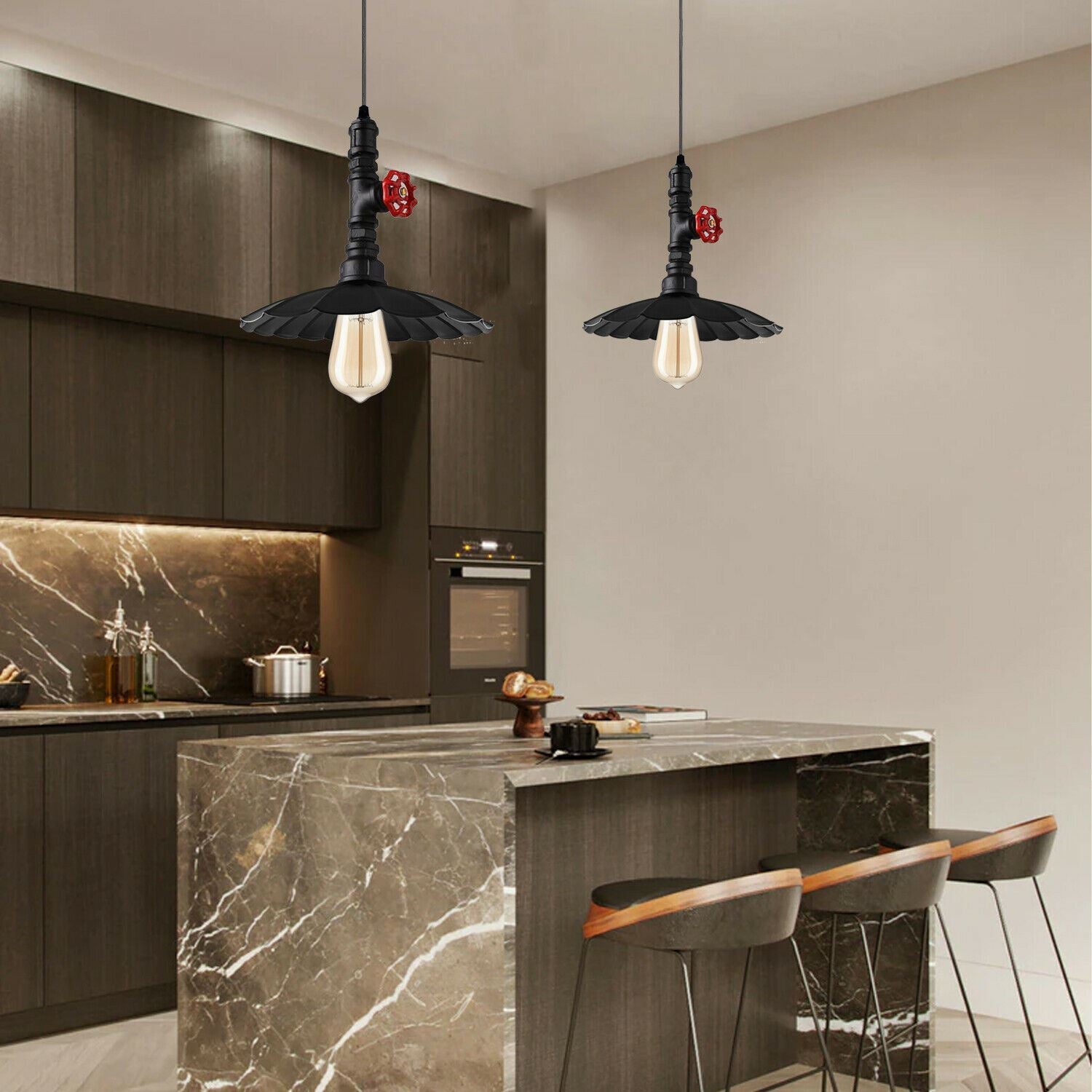 Vintage Style Industrial Pendant Light Chandeliers Steampunk Pipe Lamp E27 Base~1304 - LEDSone UK Ltd