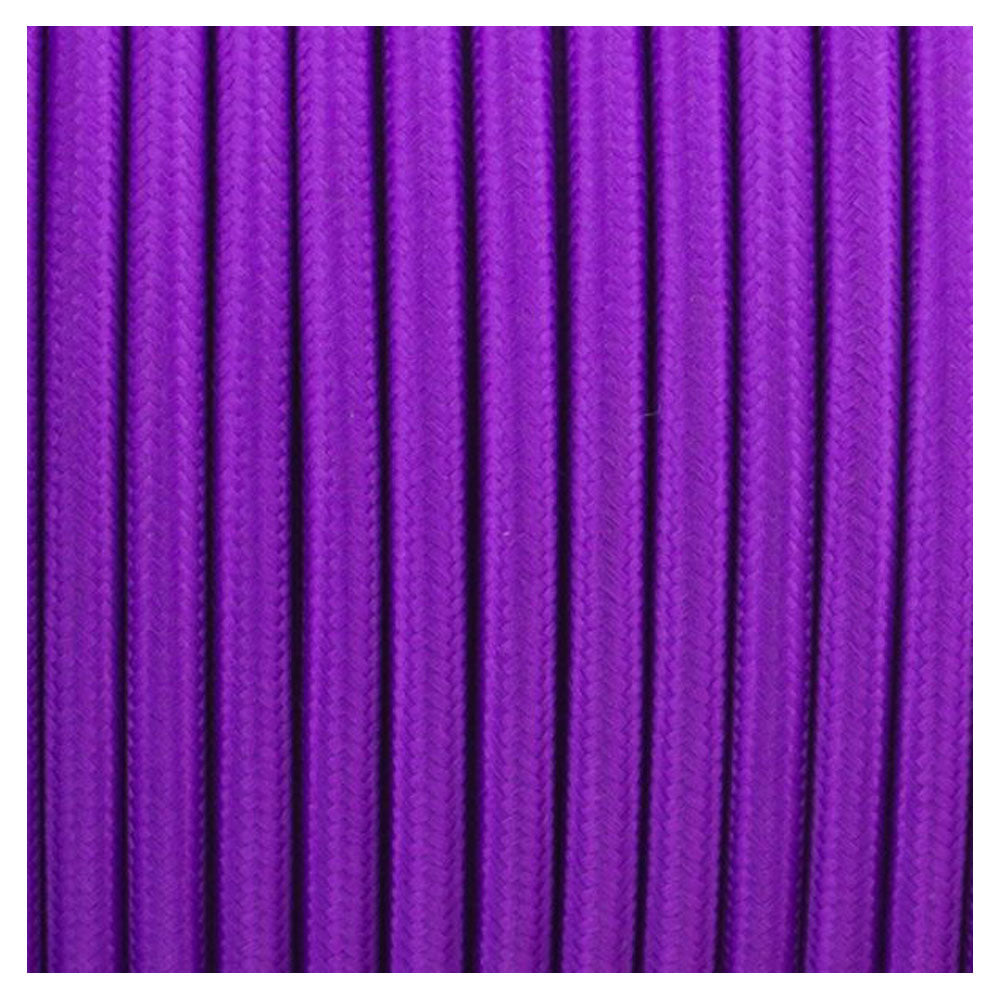 3 core purple braided fabric lighting cable for indoor use  Flexible twisted fabric light cord for DIY lamp projects