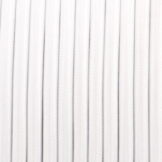 3-adriger runder Vintage geflochtener Stoff Weiß gefärbtes Kabel Flex 0,75 mm - Shop für LED-Leuchten - Transformatoren - Lampenschirme - Halter | LEDSone DE