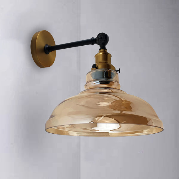 Smoky Glass Wandlampen Retro Wandlamp UK ~2697 – Geel messing