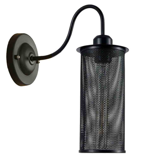 Vintage Cage Wandlampen Zwarte Wandlampenkap ~2900 – Buisvorm