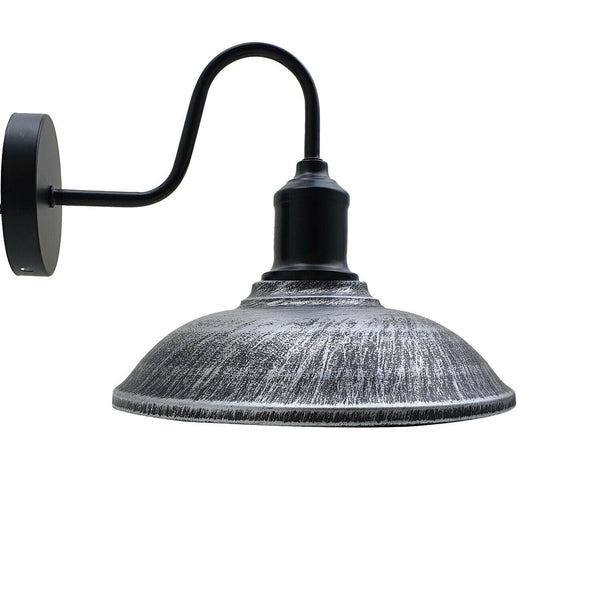 Industriële keukenwandlamp van geborsteld messing~1871 – Geborsteld zilver