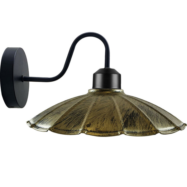 Rustieke wandlamp voor woonkamer ~1214 – Geborsteld messing / Zonder lamp