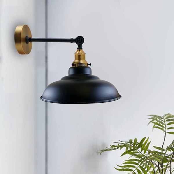Verstelbare vintage wandlamp in industriële stijl ~3464 – Zwart