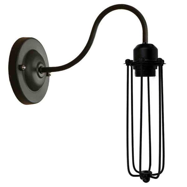 Vintage Cage Wandlampen Zwarte Wandlampenkap ~2900 – Lange vorm
