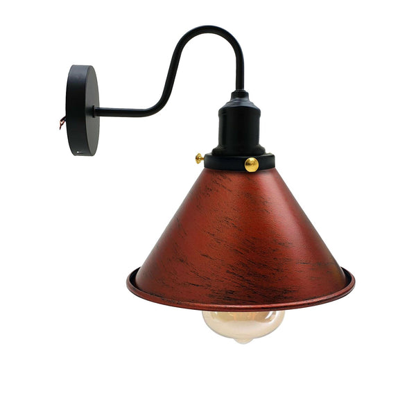 Vintage industriële wandlampen slaapkamer woonkamer ~3388 – Rustiek rood / Ja