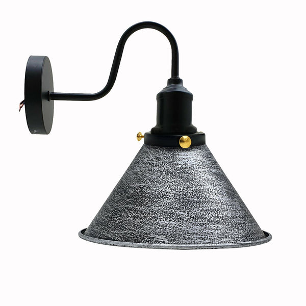 Vintage industriële wandlampen slaapkamer woonkamer ~3388 – Geborsteld zilver / Nee