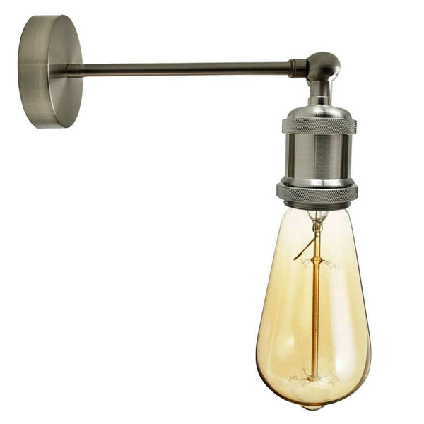 Antieke wandlampen, industriële verstelbare wandlamp ~2246 – Satijnnikkel / Ja