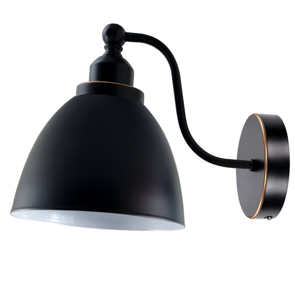 Vintage wandlamp met zwanenhals en lampenkappen ~3918 – Ja / Zwart