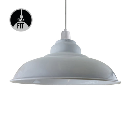 Witte glanzende metalen lampenkap~1090